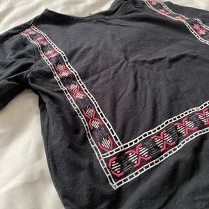 BOHO black and tribal top